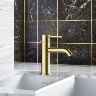 Смеситель для раковины Bossini Teo-M Z00701.043 сатинированное золото